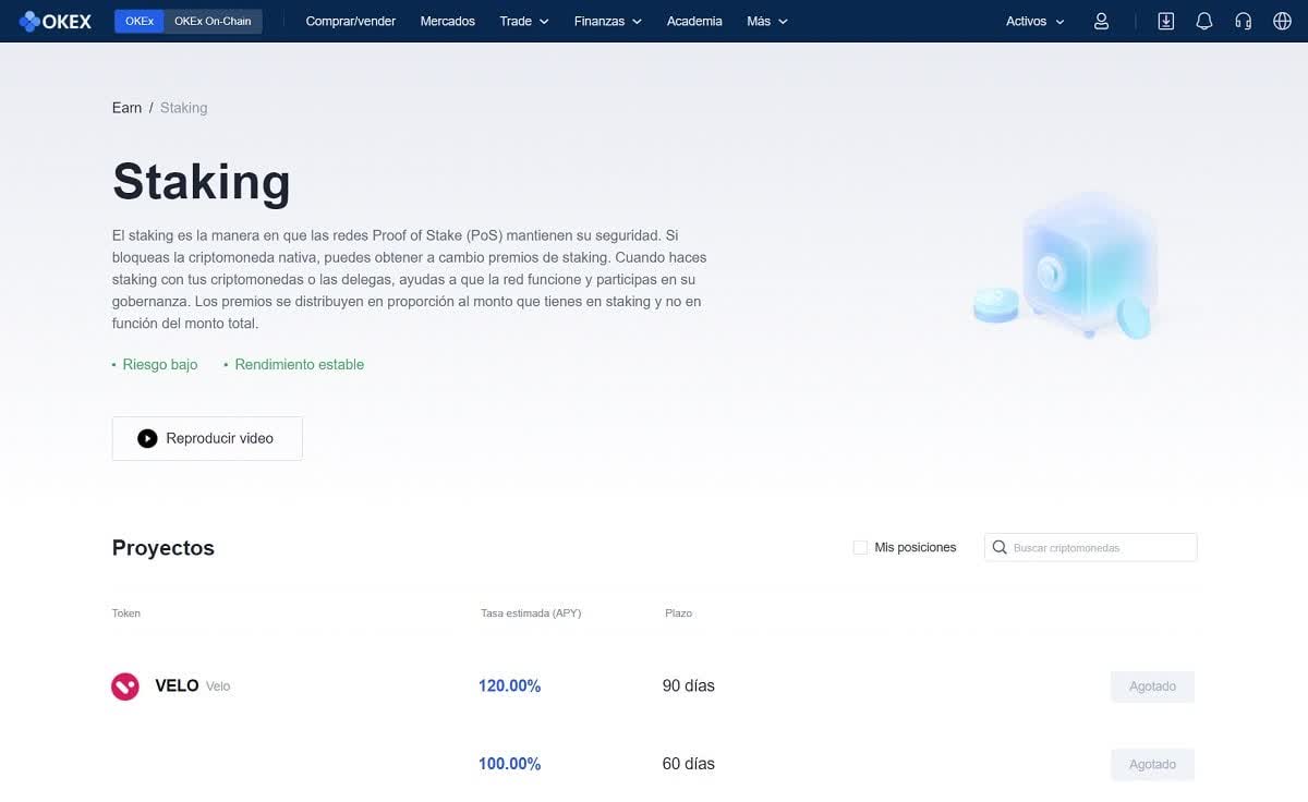 Hacer staking en OKEx Hacer staking en OKEx