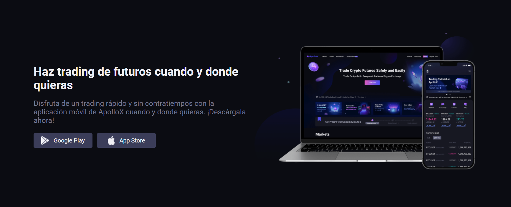 La plataforma de comercio de derivados ApolloX está disponible en la aplicación móvil La plataforma de comercio de derivados ApolloX está disponible en la aplicación móvil