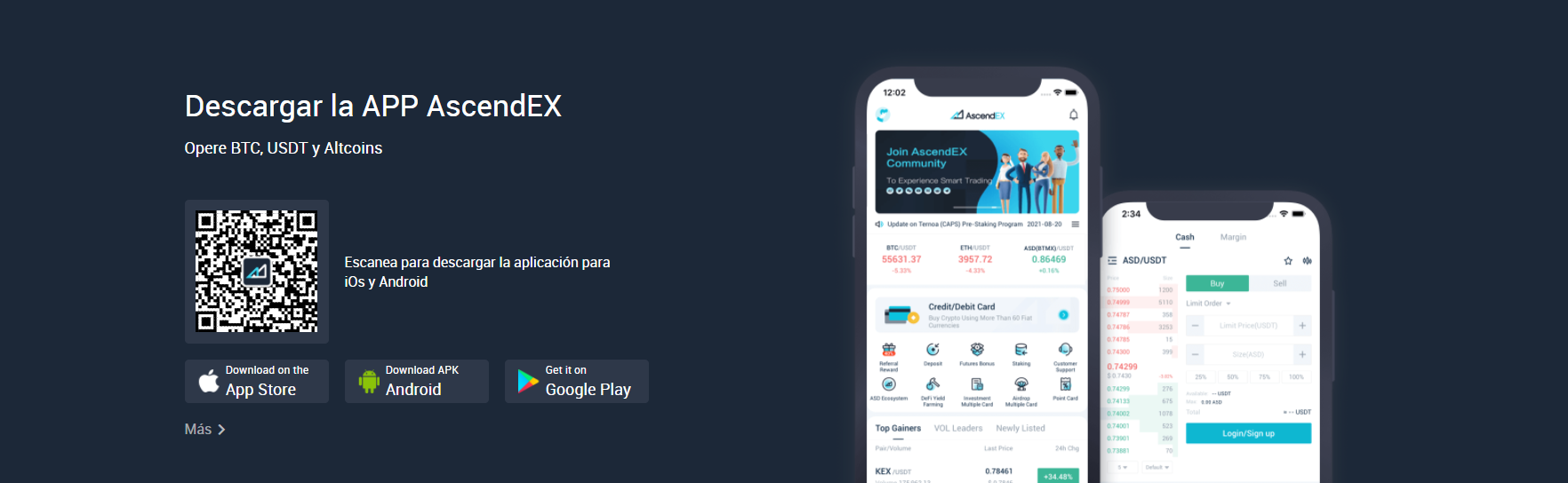Descarga la aplicación móvil AscendEX Descarga la aplicación móvil AscendEX