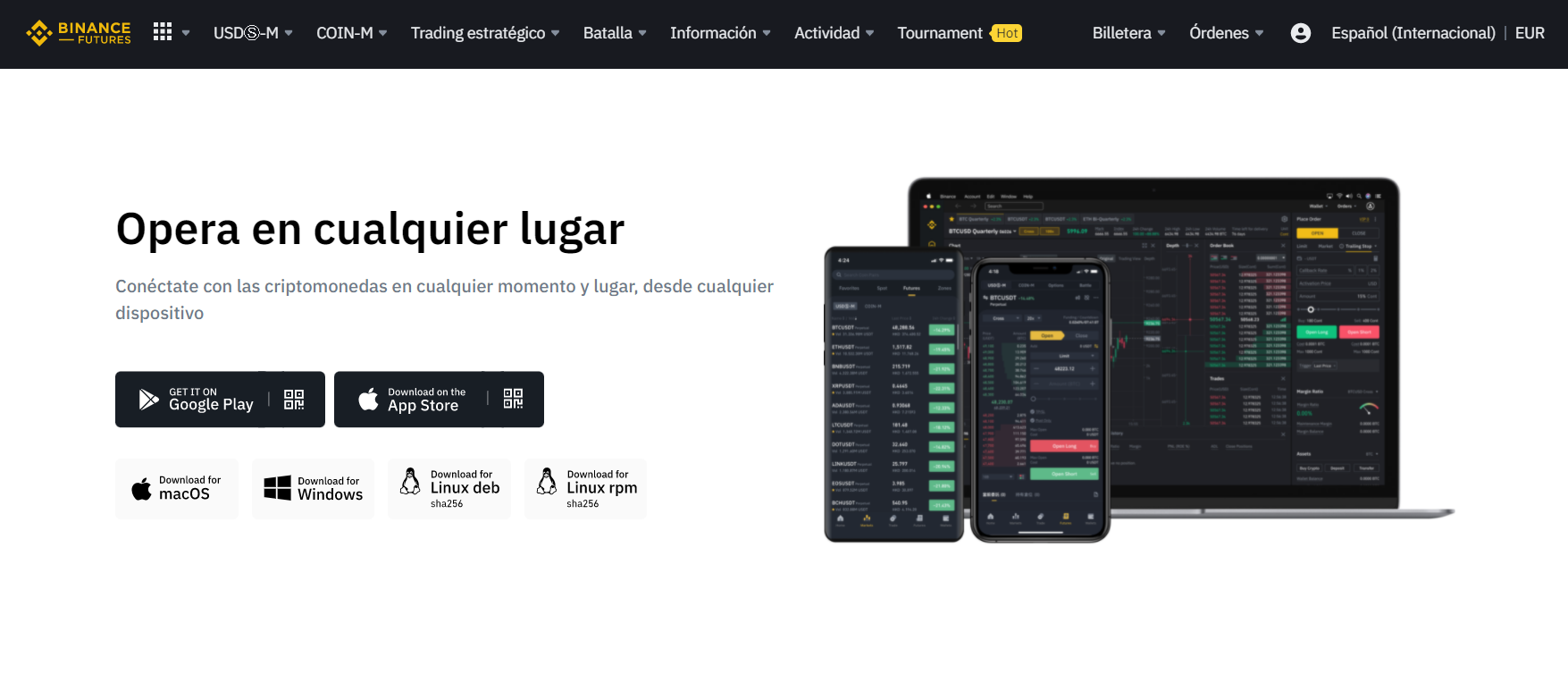 La plataforma de comercio de derivados Binance La plataforma de comercio de derivados Binance