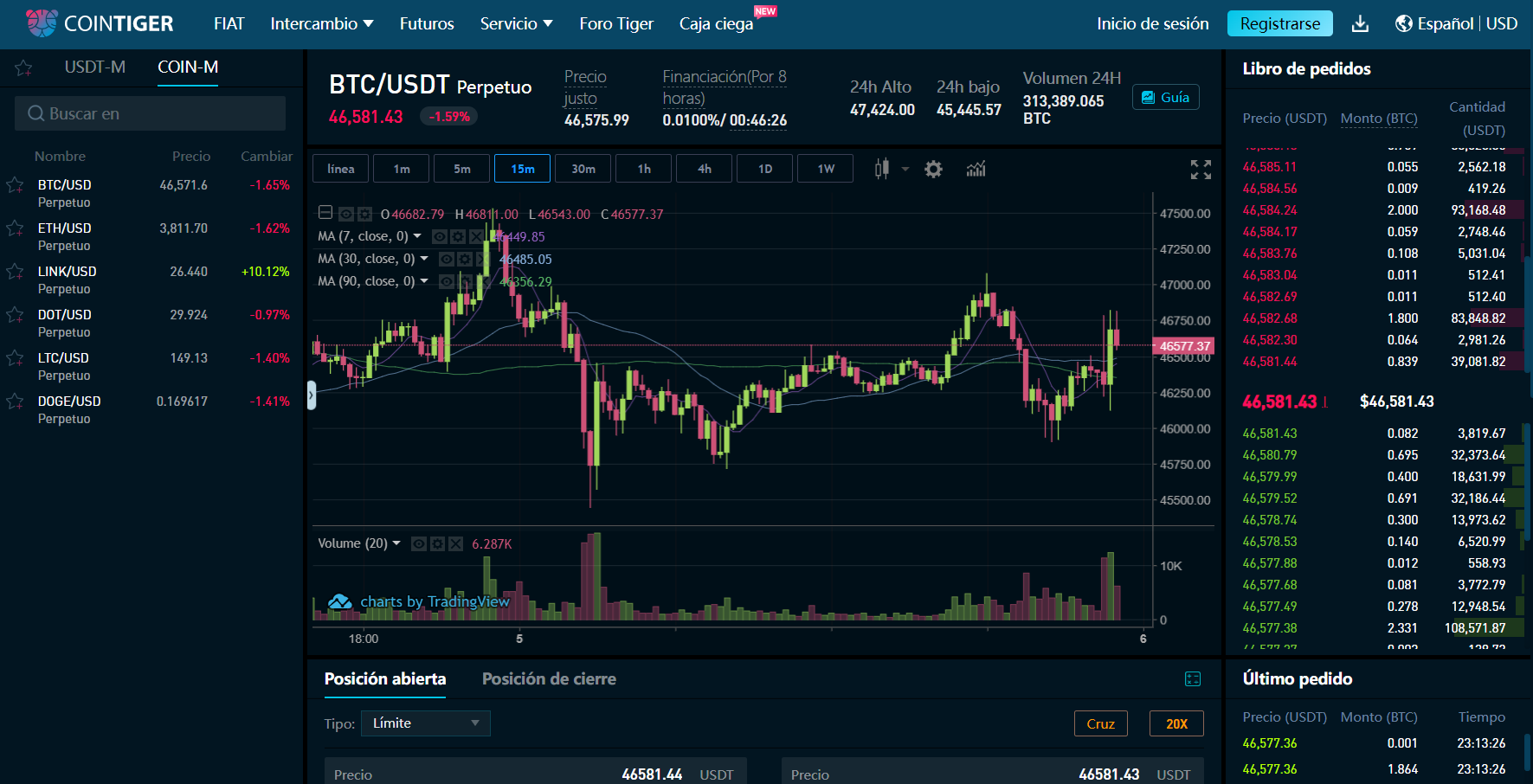 Negociar en CoinTiger Negociar en CoinTiger