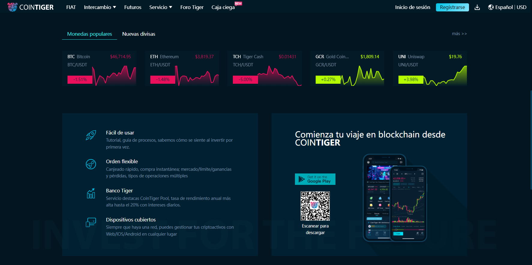 Aplicación móvil CoinTiger Aplicación móvil CoinTiger