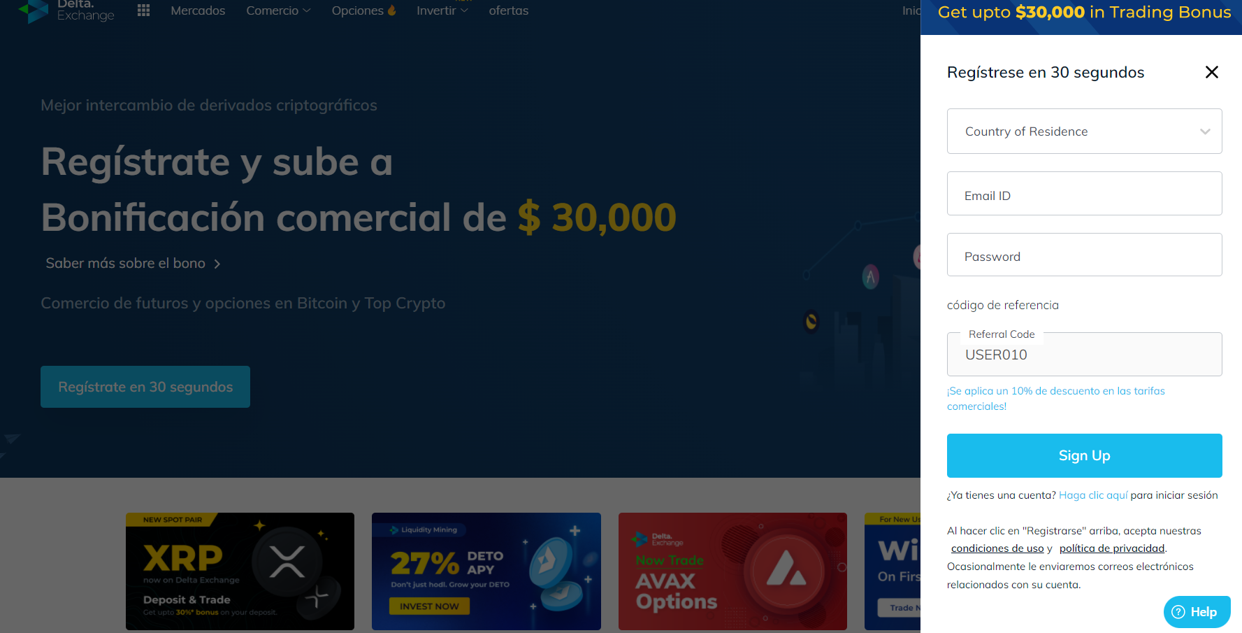 Página de registro Página de registro