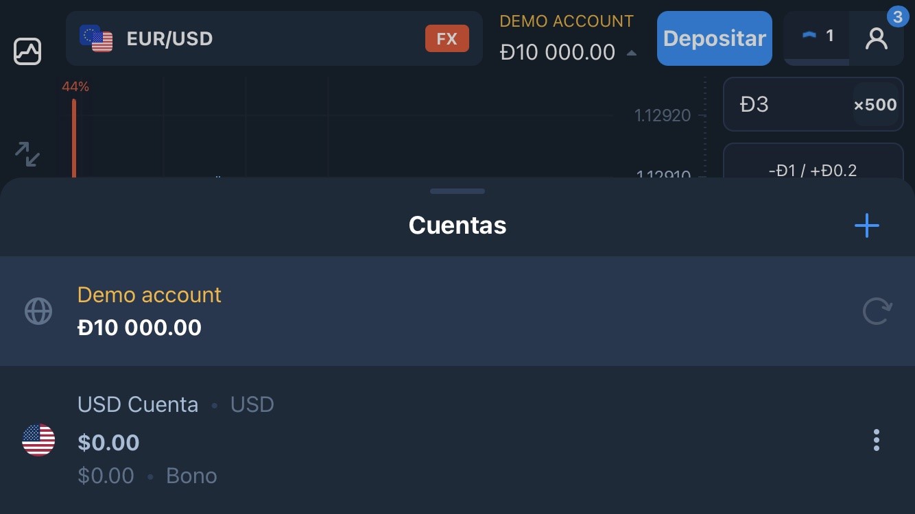 En la aplicación tienes a tu disposición una cuenta de demostración En la aplicación tienes a tu disposición una cuenta de demostración