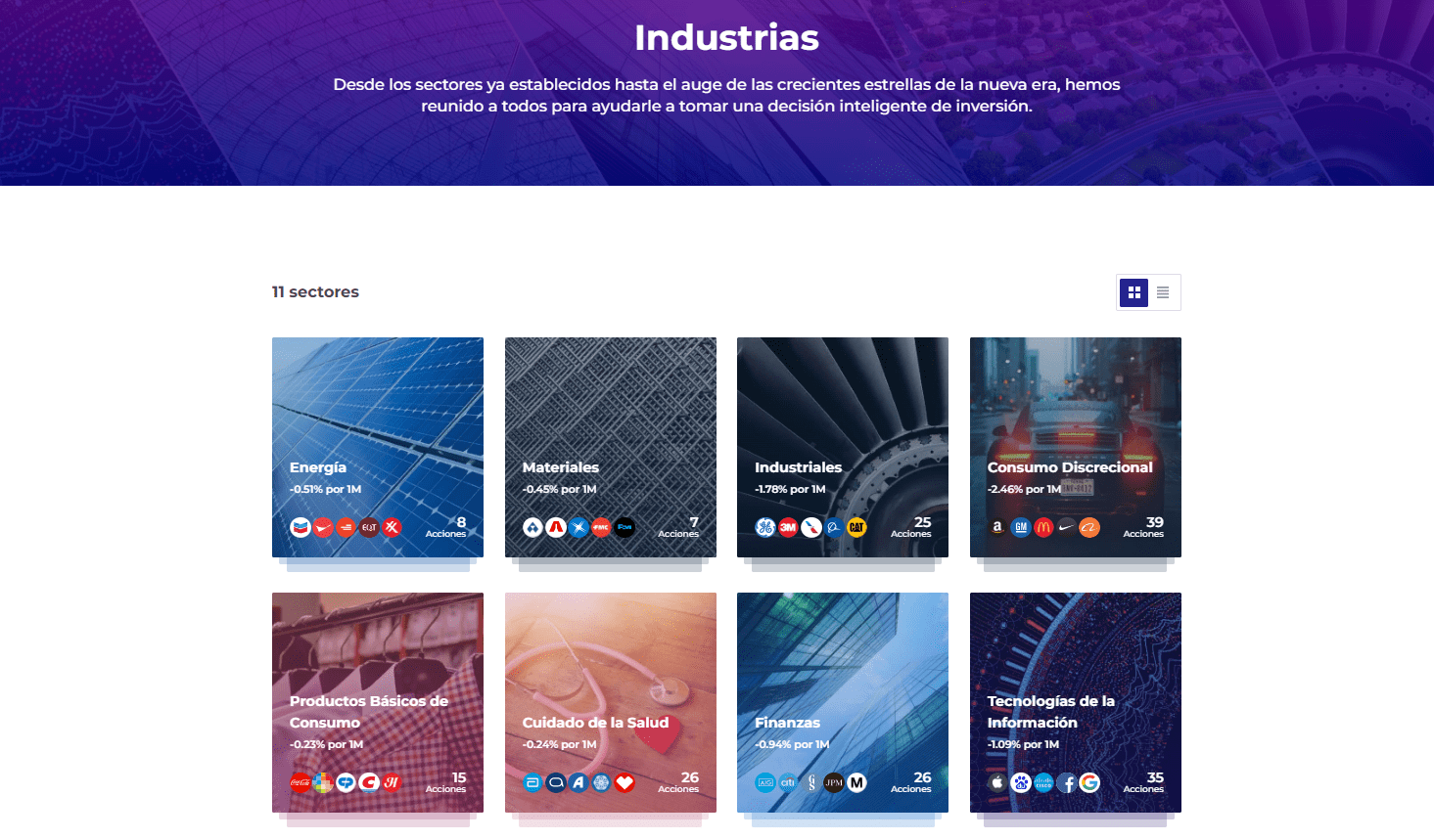 Elija activos de diferentes categorías Elija activos de diferentes categorías