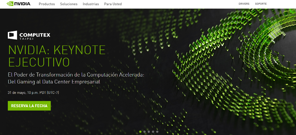 Sitio web oficial de Nvidia Sitio web oficial de Nvidia