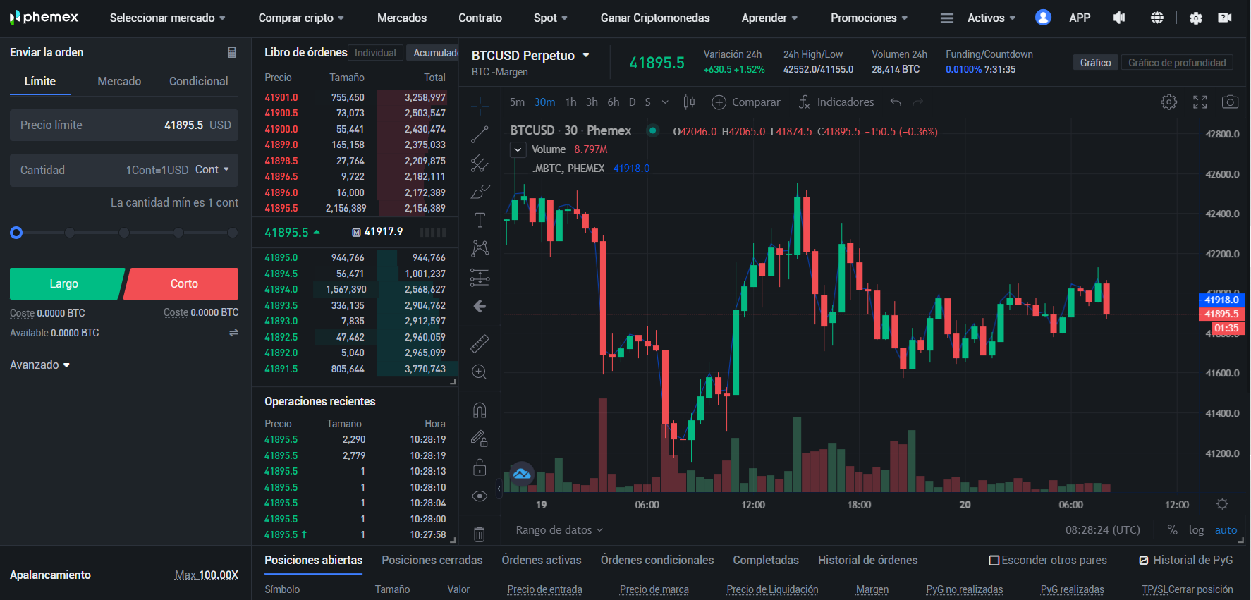 Sala de operaciones de la plataforma de criptomonedas Phemex Sala de operaciones de la plataforma de criptomonedas Phemex