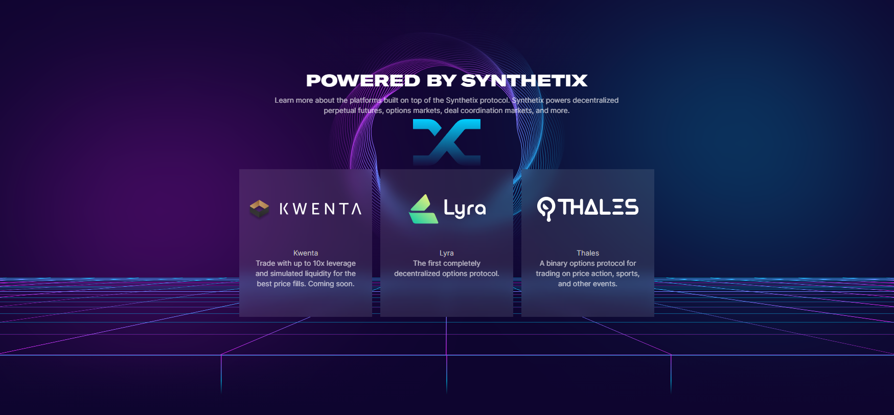 Plataformas construidas sobre el protocolo Synthetix Plataformas construidas sobre el protocolo Synthetix